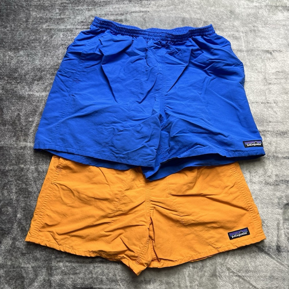 Women's Patagonia Baggies Nylon Shorts Size XS Mesh Lined Lot Of 2 Orange Blue